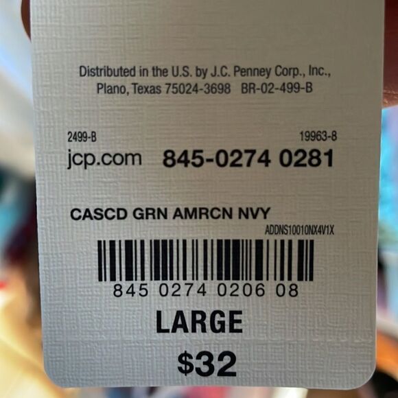 NWT bundle of 2 St. John’s Bay shirts with flair sleeves green and peach size L - Picture 7 of 12